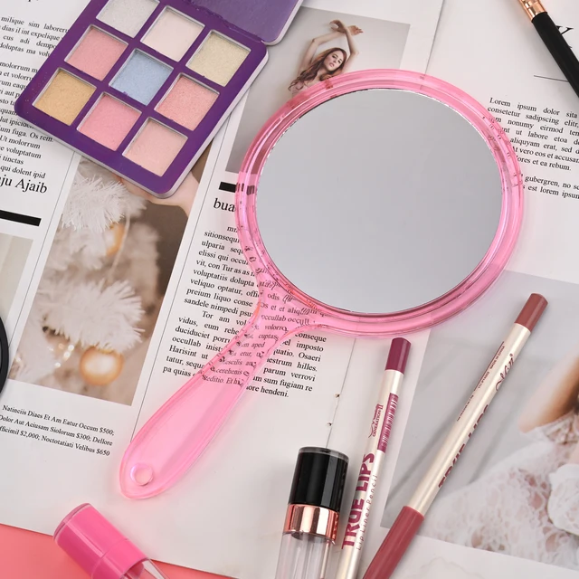 Miroir de maquillage grossissant double face avec poignée, miroir de détermination, barbiers de salon à domicile, coiffeurs, miroir à main pratique, 1x, 3x 5