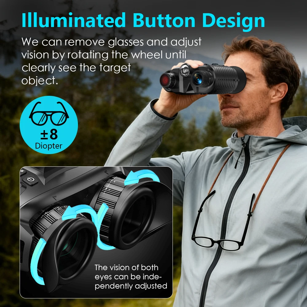 Head&Helmet Mount 4500mAh Rechargeable Night Vision Goggles Full Color Night Vis