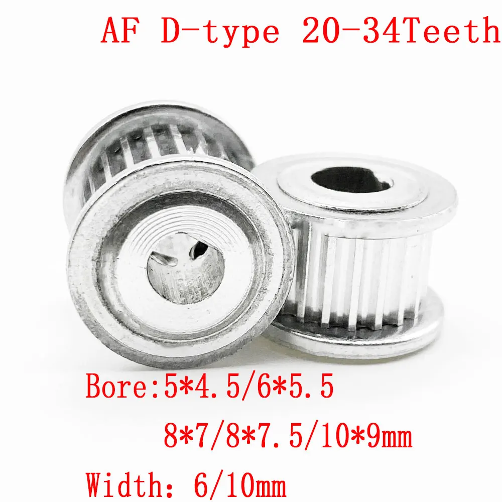 GT2/2GT D-hole synchronous wheel 20/22/24/25/26/28/30/32/34 teeth  5x4.5/6x5.5/8x7/8x7.5/10x9AF width 6/10mm  Drive pulley