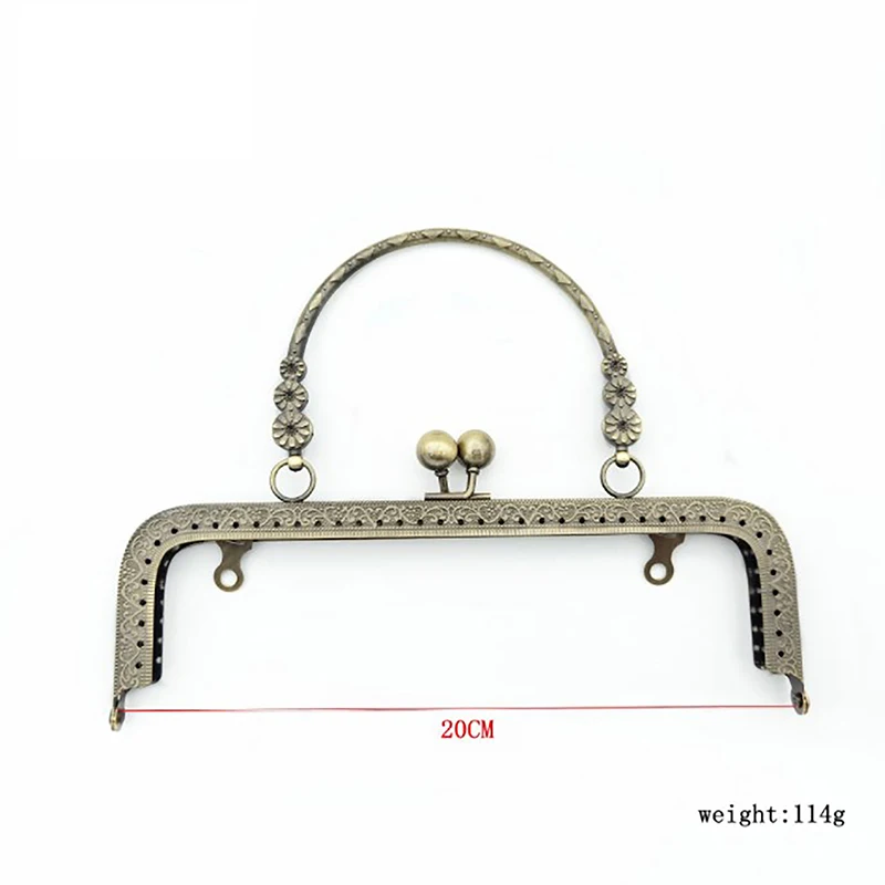 

20CM Square Embossing Wrist Metal Kiss Clasp Frame Flower Handle DIY For Bags Sewing Hardware Handbags Accessories