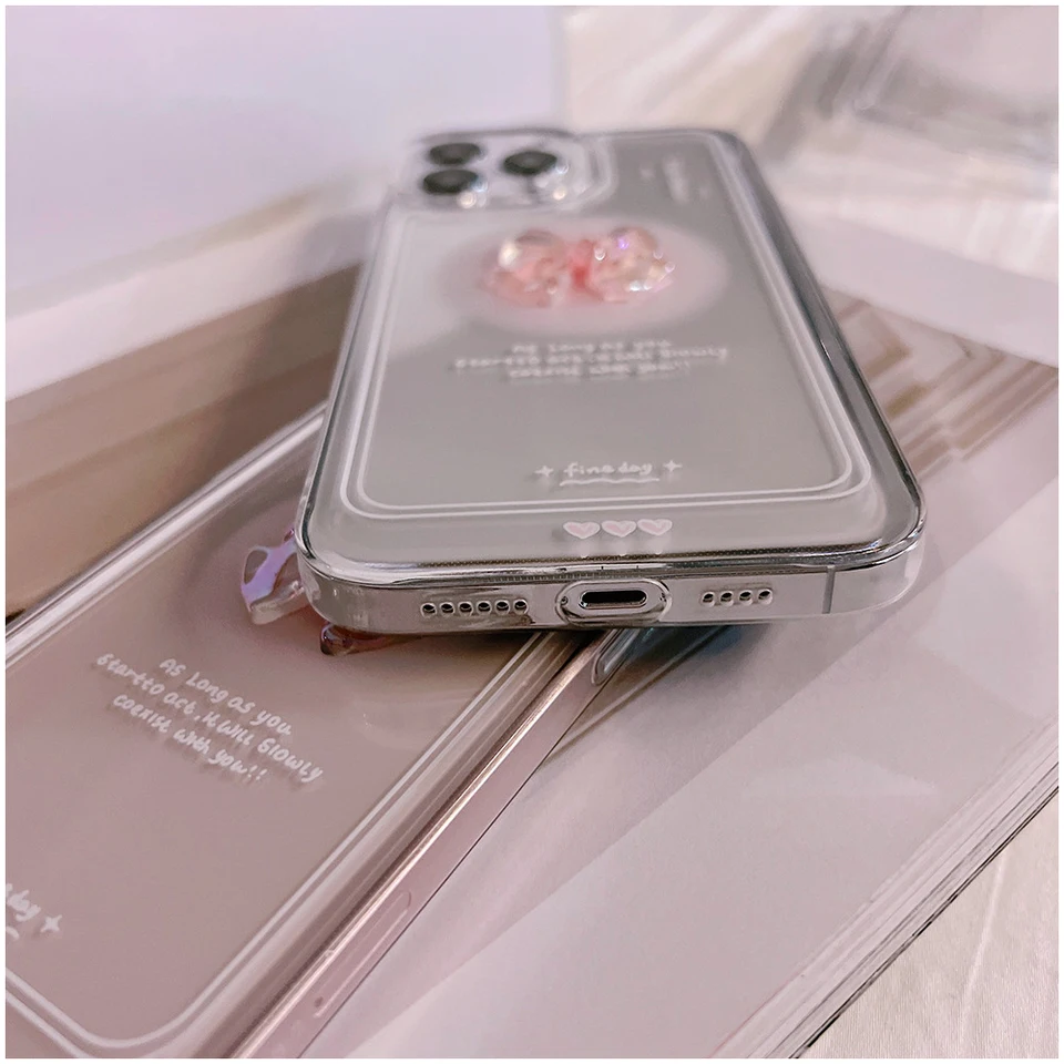 Custodia IPhone 16 Plus Con Fiocco Potok – Trasparente, TPU Anti-ingiallimento, Design Carino Per Ragazze