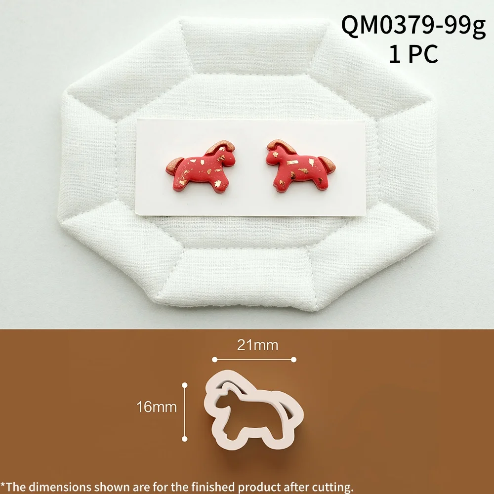 Chinesischer Art-Deco-Stil Polymer Clay Ausstechformen – Elemente des Jahres des Pferdes Tonformen für DIY Anhänger, Ohrringe und Schmuckwerkzeuge – Detail 12