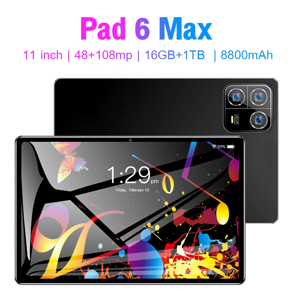 글로벌 버전 2024 오리지널 패드 6 맥스 태블릿, 안드로이드 13 태블릿 PC, 듀얼 SIM 카드, 5G GPS 와이파이, 미 탭 패드 6 태블릿, 16G + 1TB
