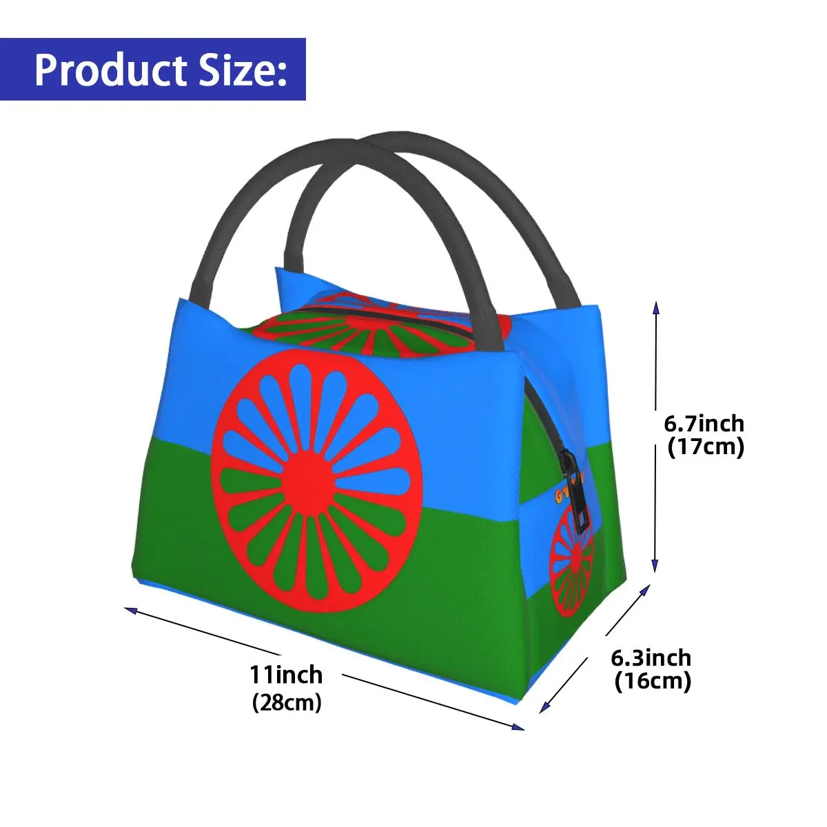 Gypsy Romani Peoples Flag Portable insulation bag for Cooler Thermal Food Office Pinic Container