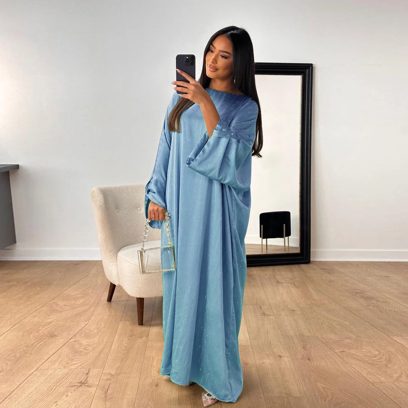 2025 Luxury Dubai Abaya Dress for Muslim Women Ramadan Eid Saudi Arabia Party Jalabiya Clothing Islamic Turkey Modest Long Robe 4