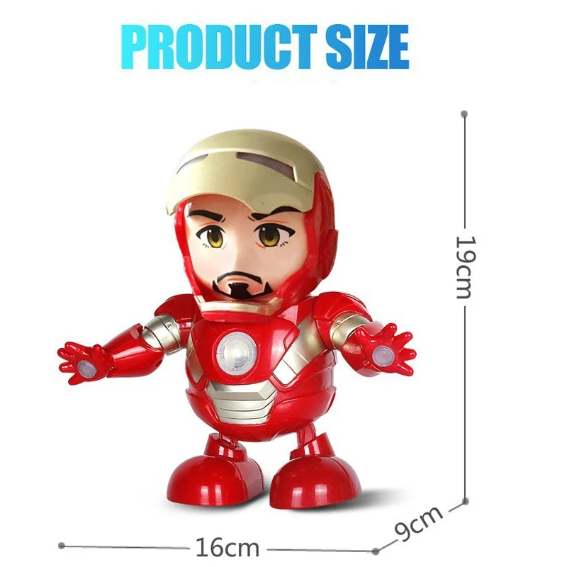 Singing Dancing Robots Kids Dancing Toys,Robots Singing Toys Fun Interaction Hero Electronic Toy LED Flashlight with Sound