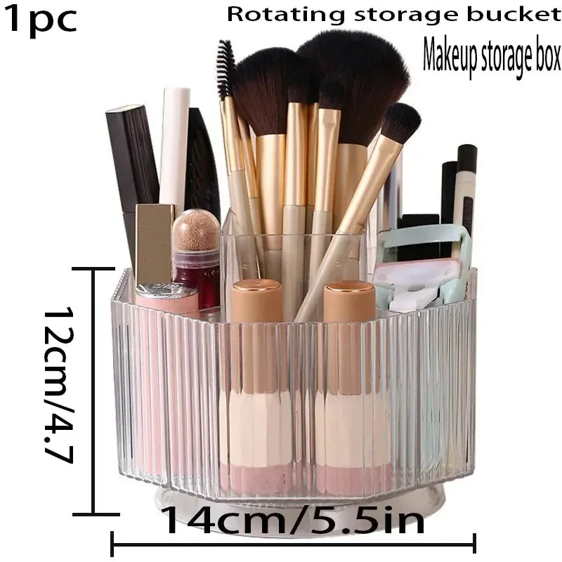 Rotating Makeup Brush Storage Box Lipstick Storage Rack Desktop Large Capacity Office Pen Holder Capacity Makeup Brush Holder makeup organizer makeup storage box cosmetic storage box