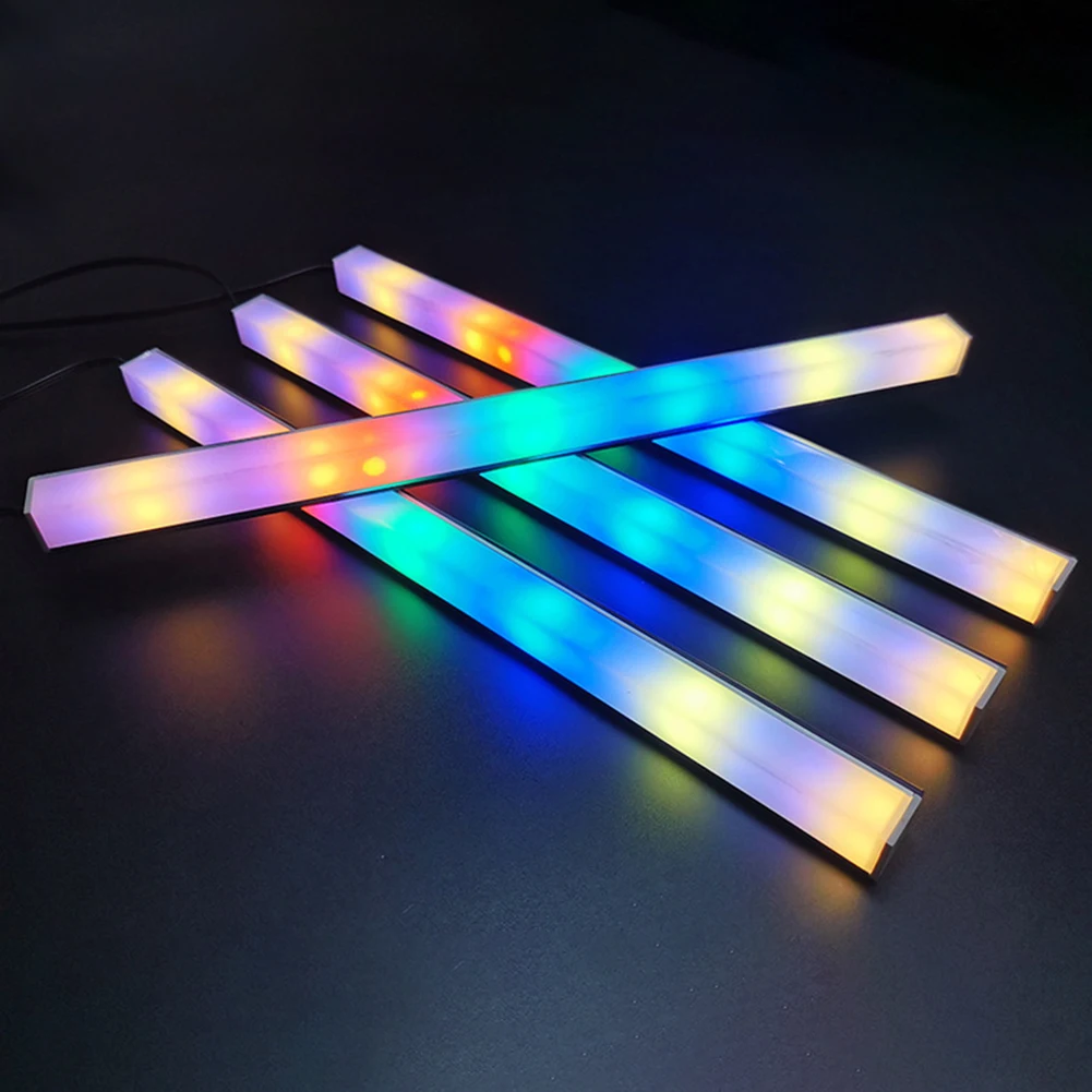 COOLMOON 30cm 5V 3Pin Small 4Pin Light Strip 18 Lamp Beads Aluminum  Magnetic RGB LED Color Atmosphere Lamp for PC Case Chassis