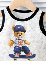 Summer Thin Boys' Baby Pullover Sleeveless Tank Top Skateboarding Bear Child Accessories 3