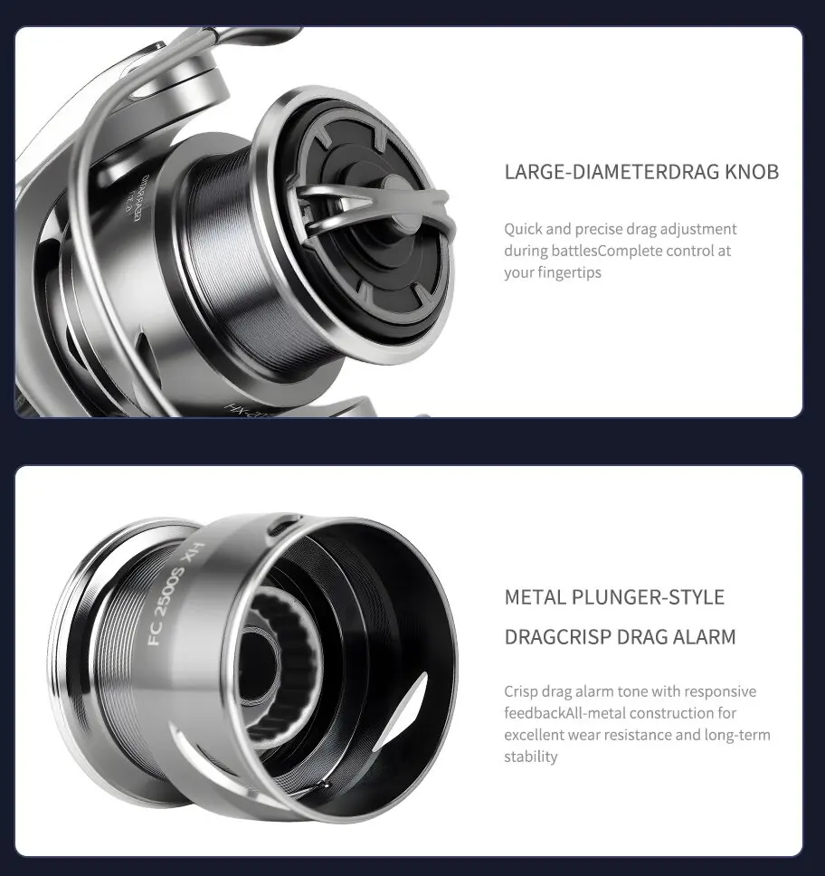 Okuma Non Reversing Fishing Scroll Metal Wheel 20KG Drag 7+1BB High Performance 1000-7000 – Detail 16