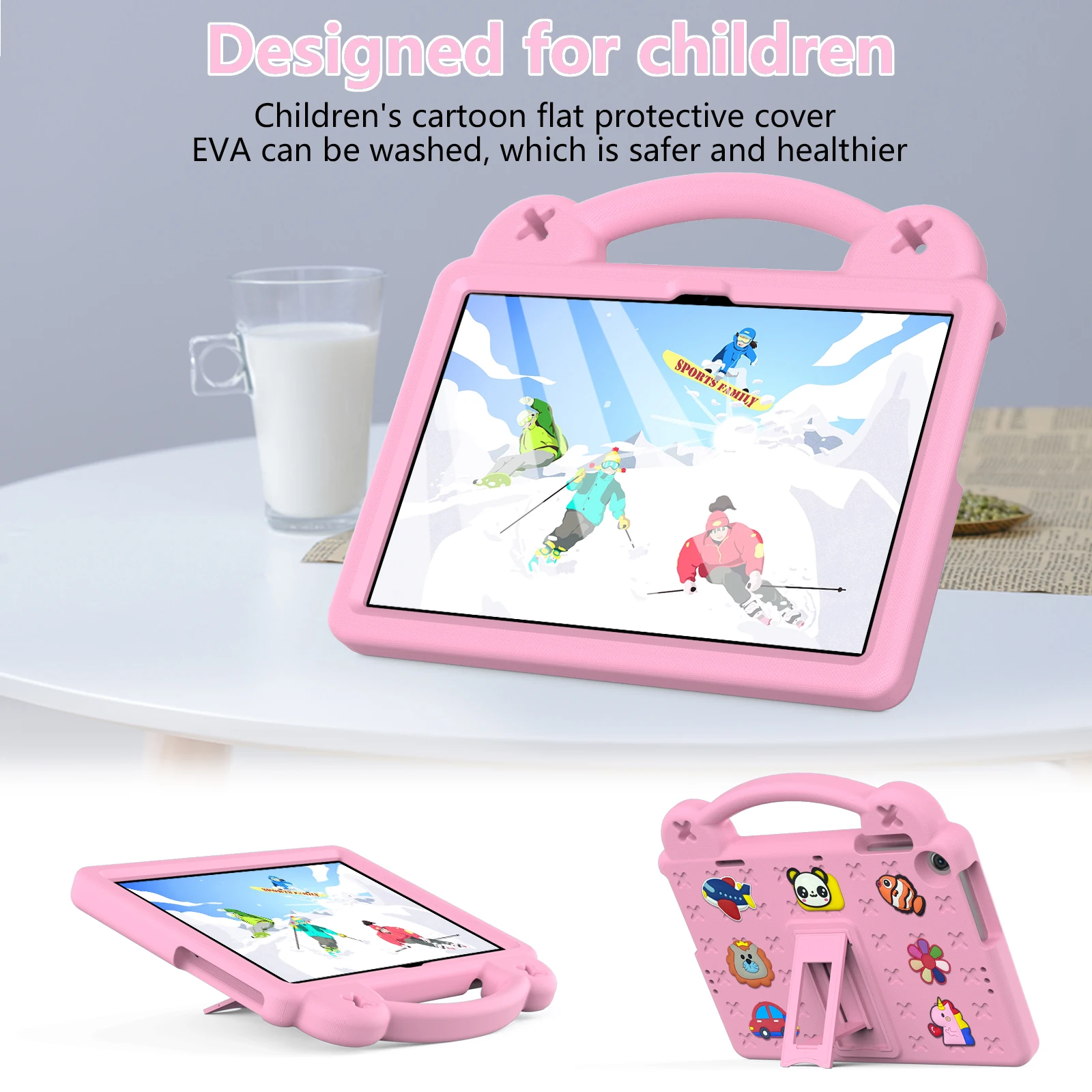 Kids Safe EVA-etui til Lenovo Tab M10 3rd Gen 2022 10,1 tommer TB-328FU TB-328XU-cover Cartoon bærbar stødsikker stativ tablet_voghion.com