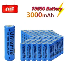 3000mah 3.7V 18650 Power Battery Lithium Ion Flat Head for Flashlight Night Light Small Electronic Tools Rechargeable Flat Top