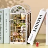 Book Nook Kit Coffee Shop Sunlight Room Dollhouse Booknook 3D Wooden Puzzle Miniature Doll House For Bookshelf Insert Furniture 1