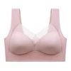 Ergonomic Women Plus Size Seamless Sports Bras Breathable Ice Silk No Underwire Built in Soft Padded Cups for Ultra Comfortable 3