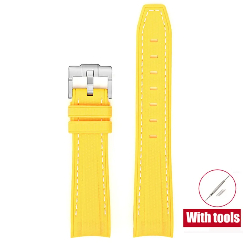 20mm Premium Diving Strap - Arc Curved End TPU Rubber Bracelet with Watch Band Tools