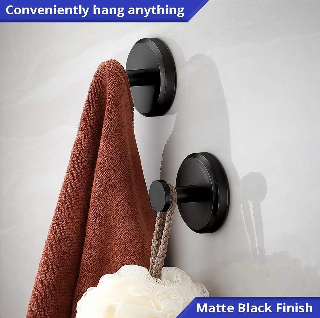Suction Cup Hooks for Shower, Bathroom, Kitchen, Glass Door, Mirror, Tile &ndash; Loofah, Towel, Coat, Bath Robe Hook Holder