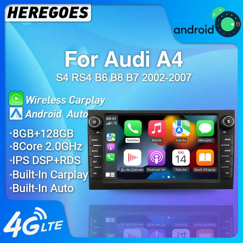 Junsun AI Voice Android Auto Radio for Audi A4 B9 B8 B7 B6 S4 RS4 SEAT Exeo  Carplay Car Multimedia RDS DSP GPS No 2din autoradio - AliExpress