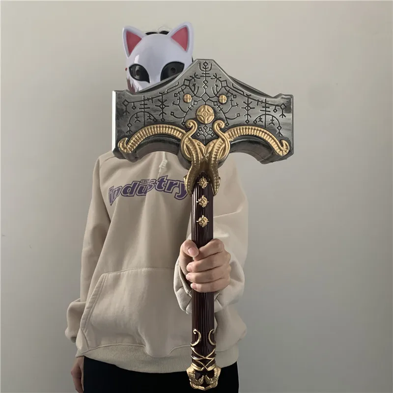 Cosplay Prop Cosplay Axe Cosplay Hammer God of War 4 Cosplay Thor's Hammer Thunder Stormbreaker Flame Tomahawk Axe Prop Weapon Leviathan Chaos Blade Beast Hammer Safety
