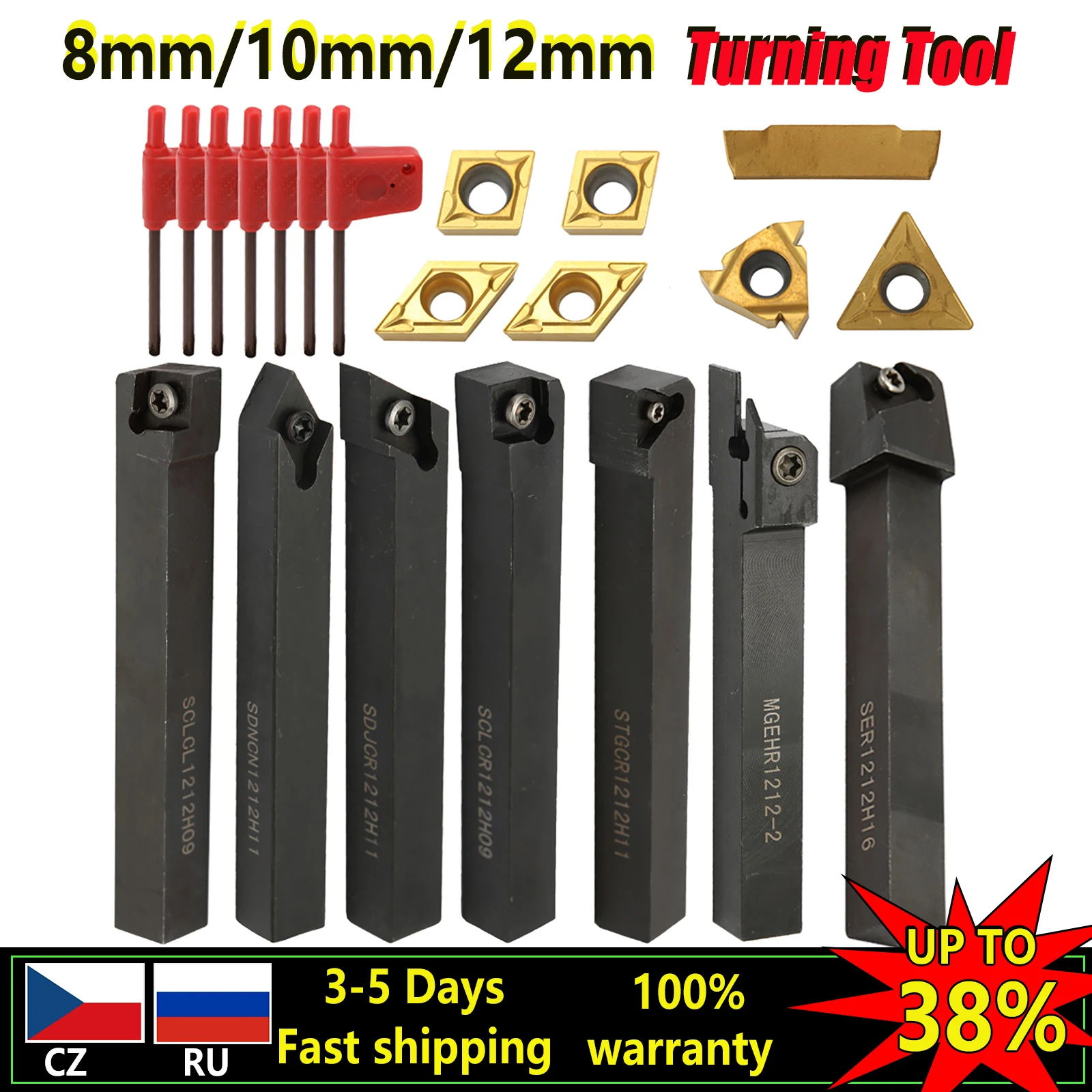 21pcs Holder Boring Bar lathe tools lathe cutter Metal Turning Rod