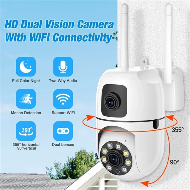8MP IP Camera WIFI 8X Zoom PTZ Dual Lens Surveillance CCTV Camera Two-way Audio Color Night Vision Motion Detection Wireless Cam 6