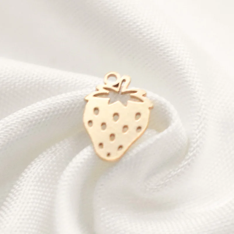 14K Gold Filled Mini Erdbeere Verbinder 24ga Anhänger Charm Schmuck für DIY Armband Halskette Herstellung von Schmuckzubehör – Detail 13