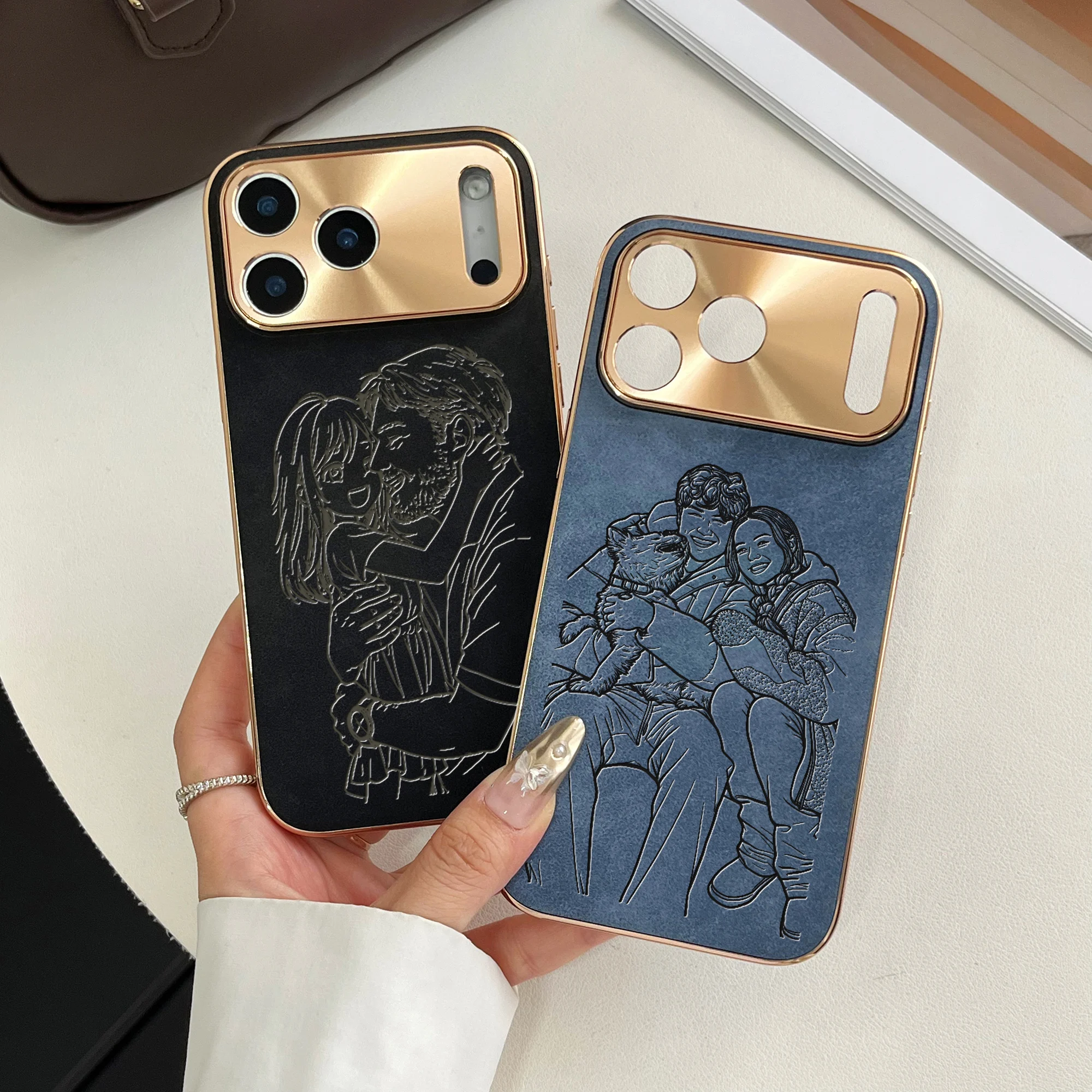 Personalized Custom Hand Drawn Lines EtcImage Design Plating Phone Case thumbnail 6