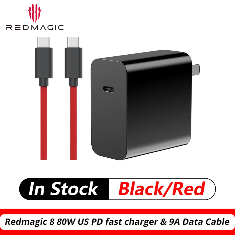RedMagic 80W Gan PD電源 EU/UK/USプラグ充電器 (RedMagic 9 Pro、9