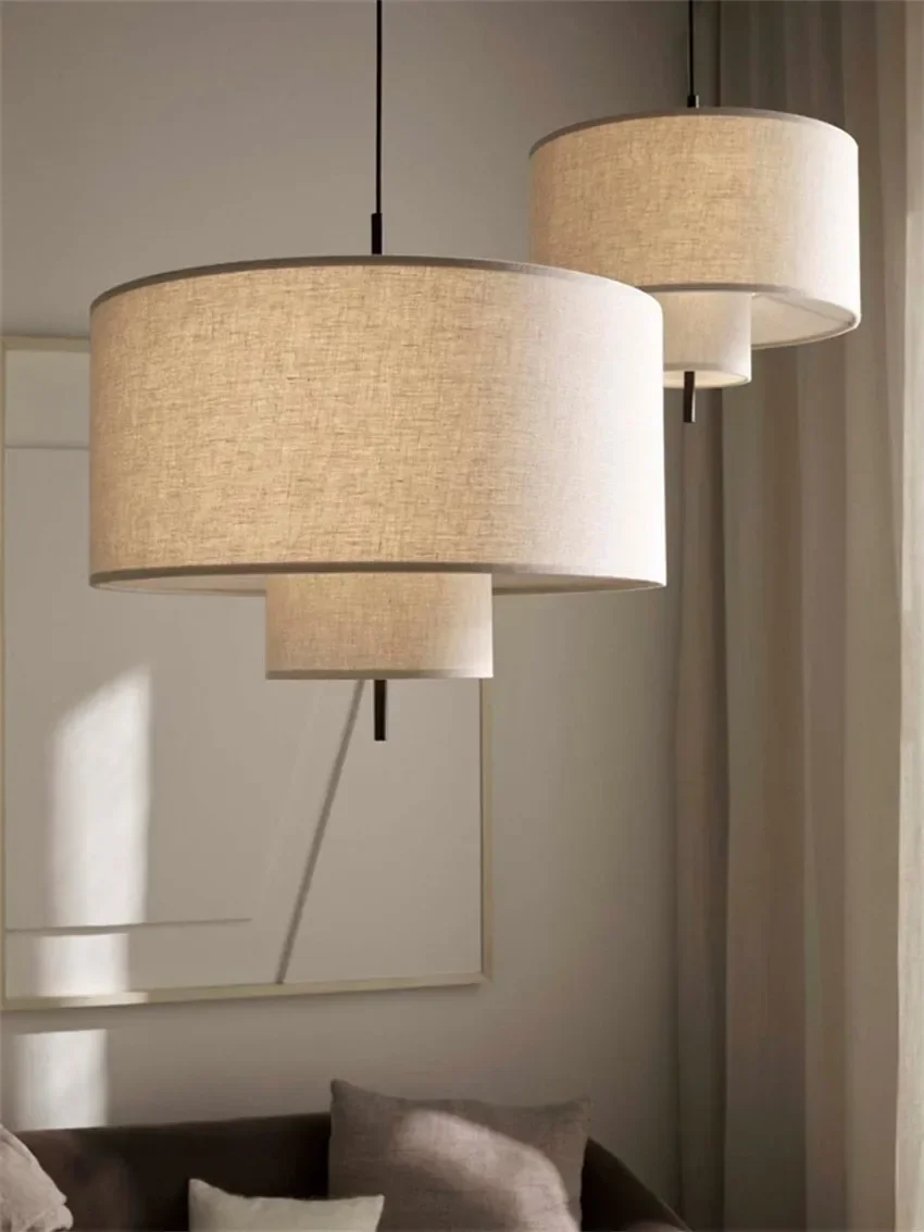 Margin Pendant Lamp Linen Cloth Light