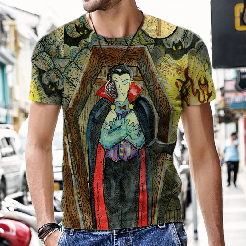 

2022 Summer New Tarot art illustration T-shirt 3d Short-sleeved Printing T-shirt Hip Hop Sports Shirt Men's T-shirt Streetwear