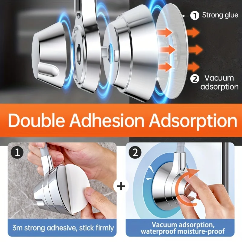 Shower Bracket Bathroom Punch-free Rain Spray Head Fixer Universal Adjustable Wall Hanging 1pc