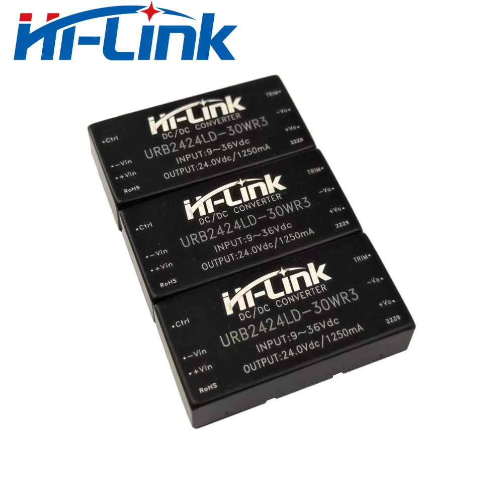 24V to 5V 12V 15V 24V 30W DC-DC Power Supply Module URB2405LD-30WR3 URB2412LD-30WR3 Isolation DC DC Power Converter Hilink power supply,power converter