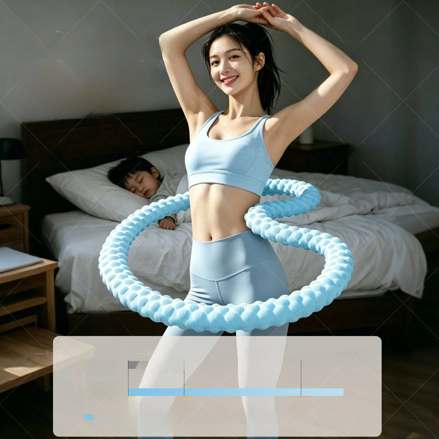 시원한 느낌의 부드러운 바디 실크 훌라후프 체중 감량 복부 팽창식 성인용 슬리밍 뱃살 연소 피트니스 기구