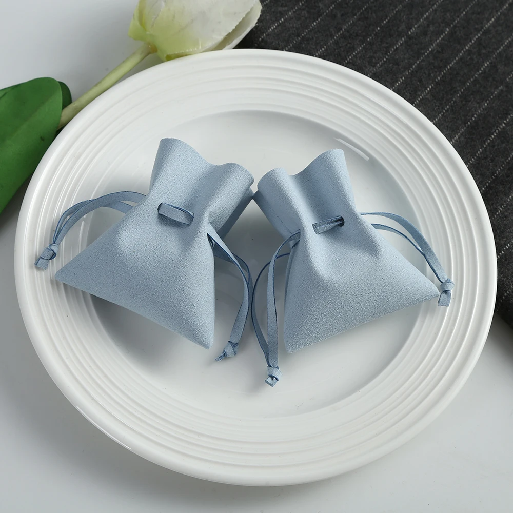 50pcs Microfiber Drawstring Gift Bags for Earring Ring Necklace Packaging Wedding Favors Jewelry Organizer Storage Suede Pouches