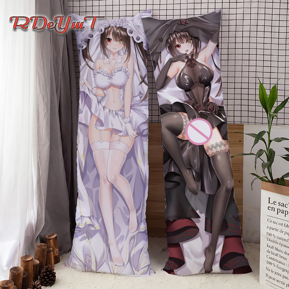 

Anime Game Date A Live Dakimakura Hugging Body Pillow Cover Tokisaki Kurumi HD Design Short Plush Throw Cushion Pillowcases Gift