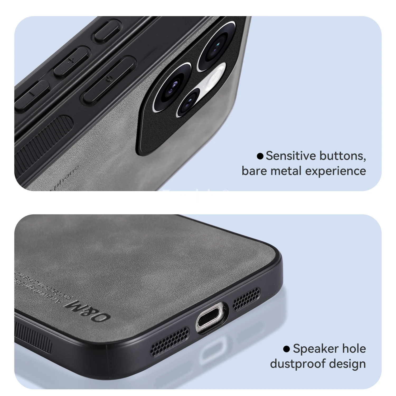 Nubuck Leather Shockproof Magnetic Protective Phone Case