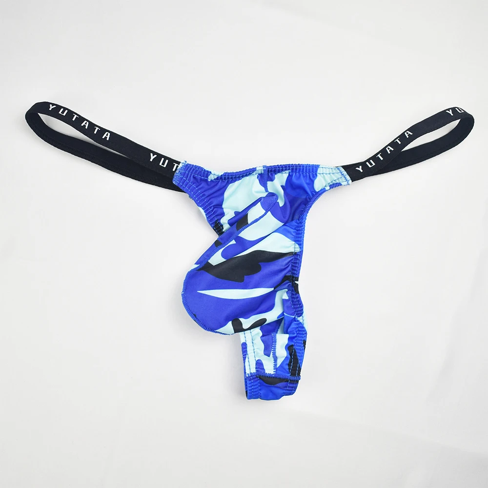 

Men Sexy Printed G-string T-back Thongs Male Bulge Pouch Camouflage Underwear Man Sexy Underpants Low Waist Bikini Panties