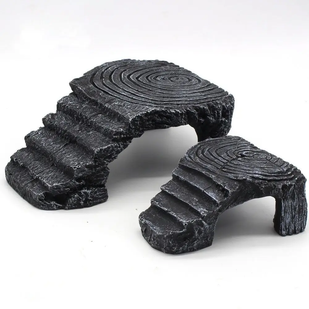 

Aquarium Turtle Basking Platform Multifunctional Aquarium Landscape Decoration Climb Platform Turtle Resin Reptile Cave