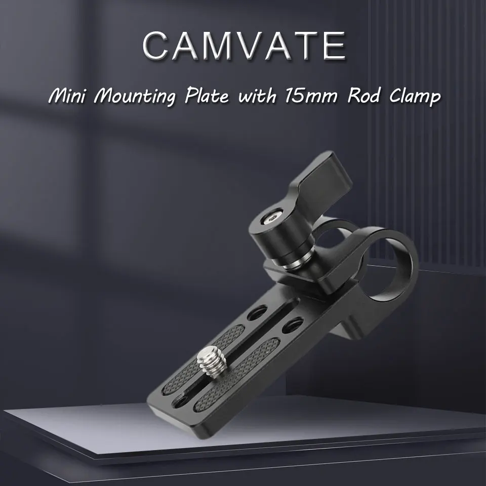 15mm Rod Clamp Mounting Base Plate Extended Platform with 1/4" Screw fr Camera 1