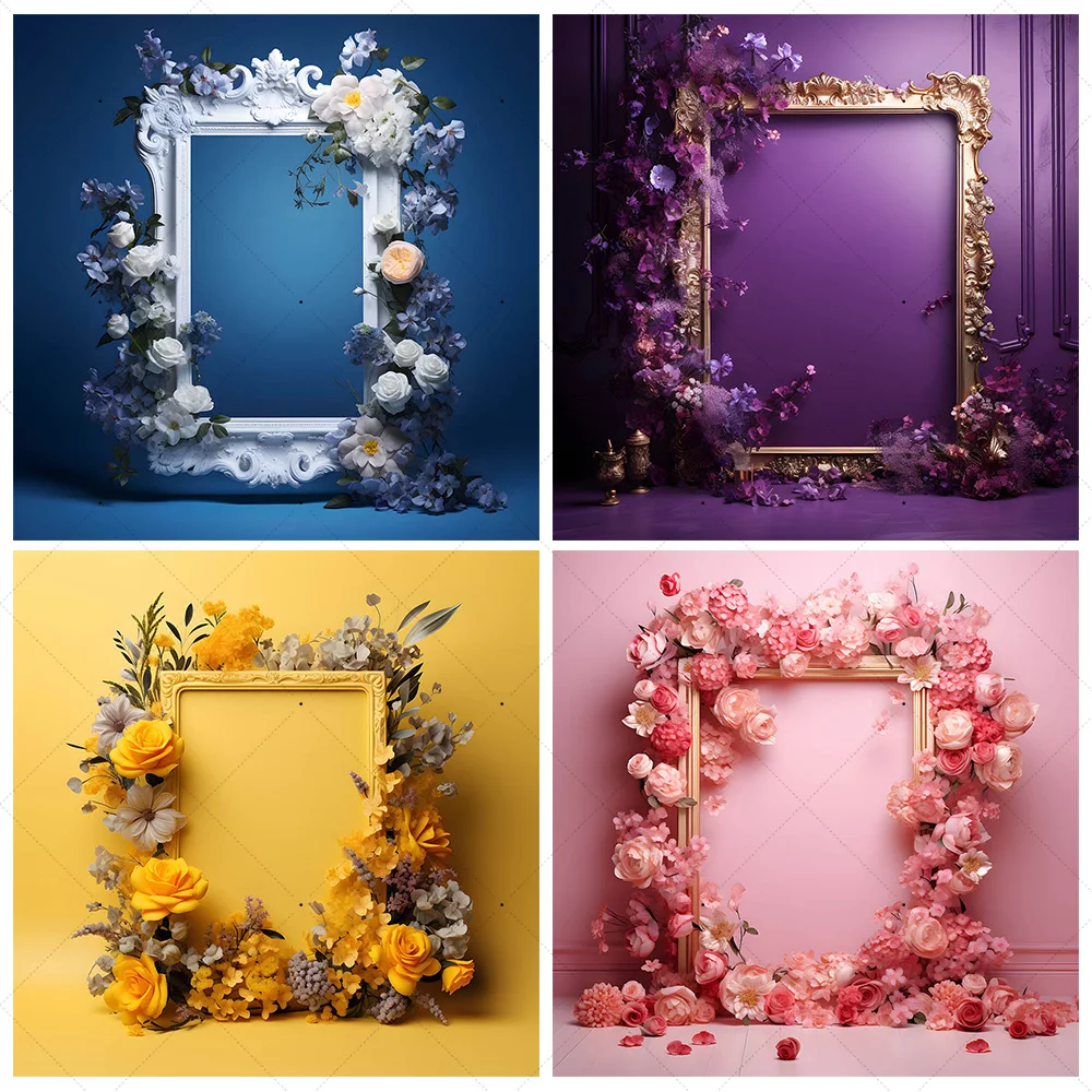 Bunte Blumen Wand Fotorahmen Fotografie Hintergrund Baby Eltern-Kind Mutterschaft Foto Requisiten Geburtstag Hochzeit Party Dekor