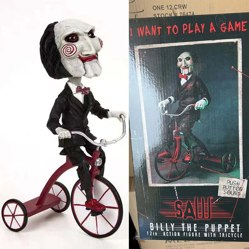 NECA SAW Push Button Sound フィギュア 三輪車付き Saw Movie Billy the Puppet 12