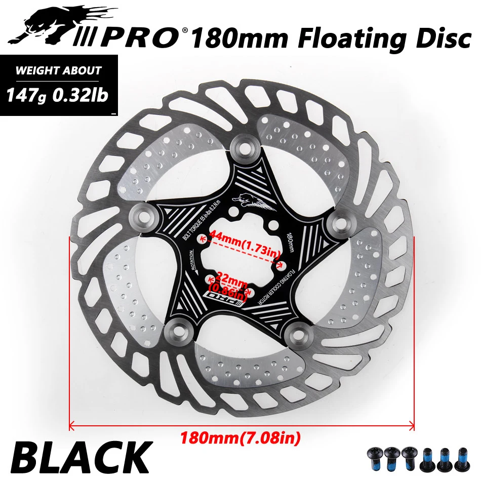 IIIPRO 6-Bolt Brake Disc 160mm/180mm/203mm Brake Disc Rotor Floating ...