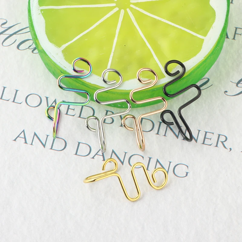 Fake Nose Rings for Women and Men Gold Plated Copper African Nose Cuff Non Piercing for Teen Grirls - Small Clip On Nose Ring Se