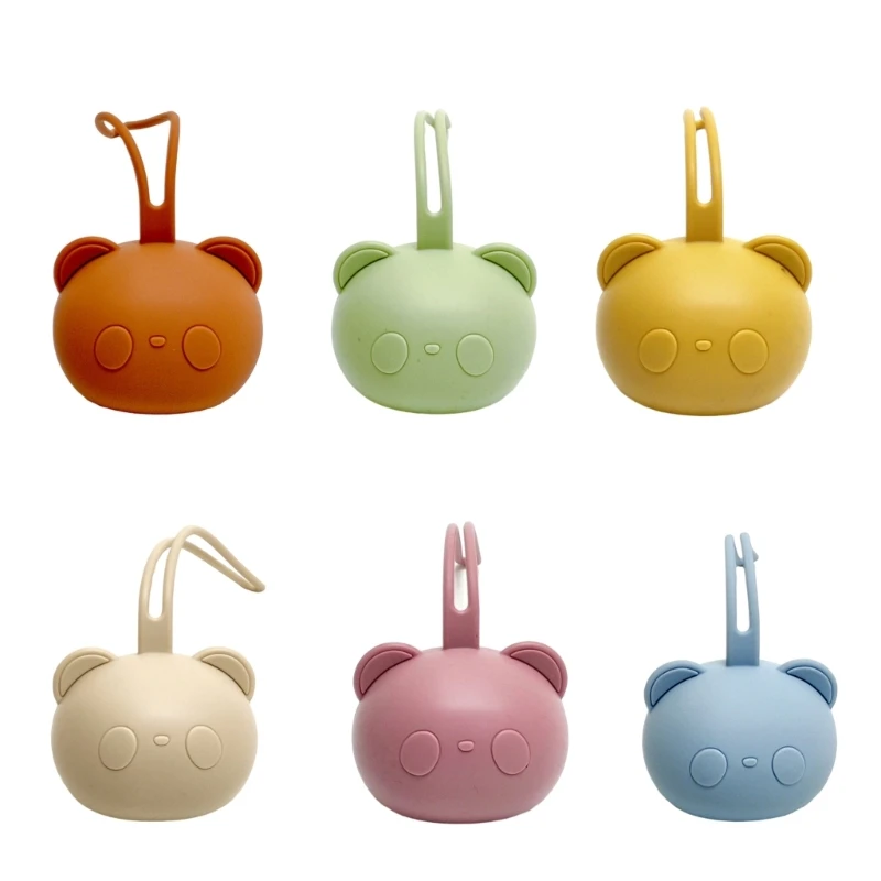 

Baby Silicone Pacifier Holder Case Bear Designed Dustproof Storage Box Case Organizers for Toddlers
