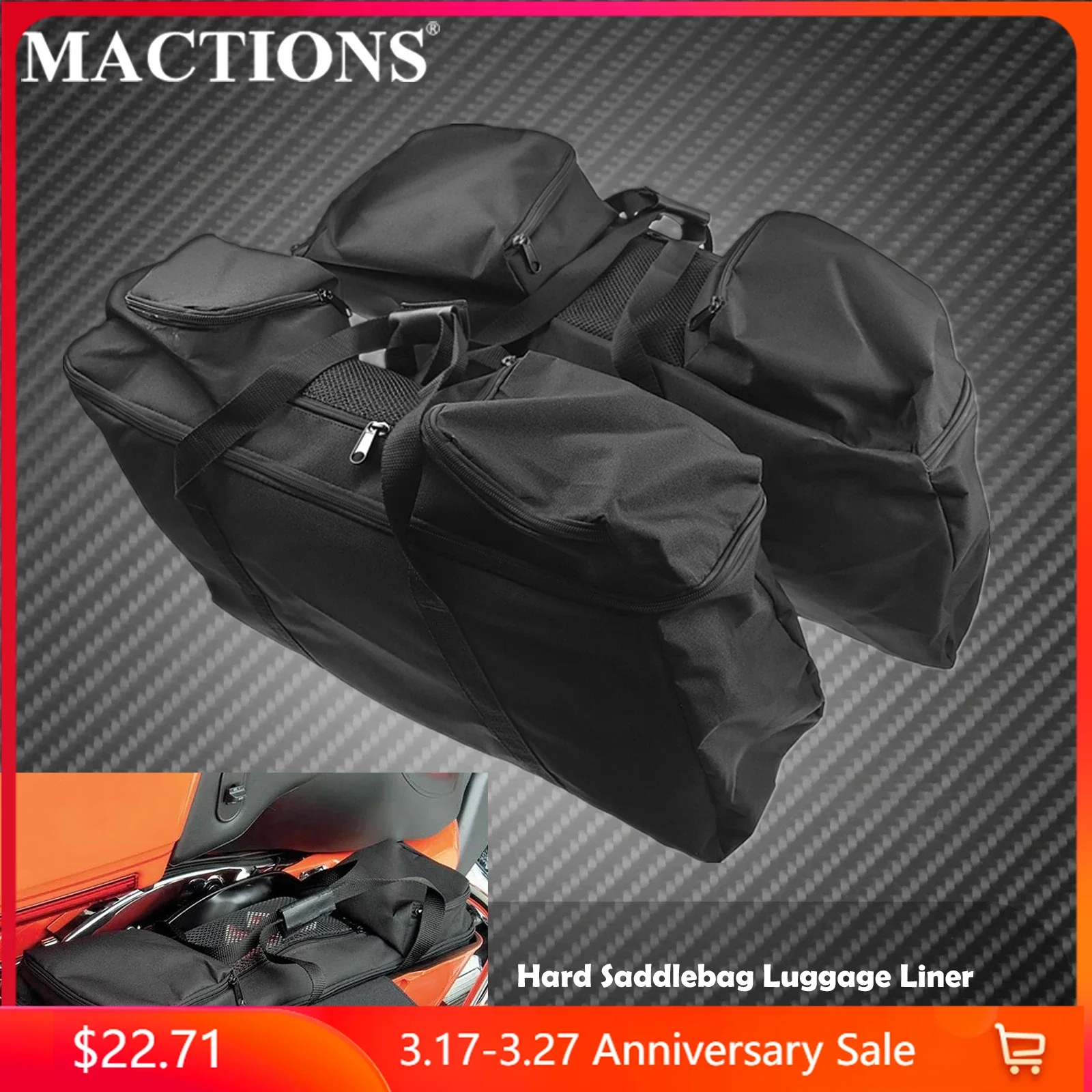 Motorcycle Hard Saddlebag Luggage Inner Liners Tour Pack Liner Bags For Harley Touring Road King Electra Street Glide 1993-2023