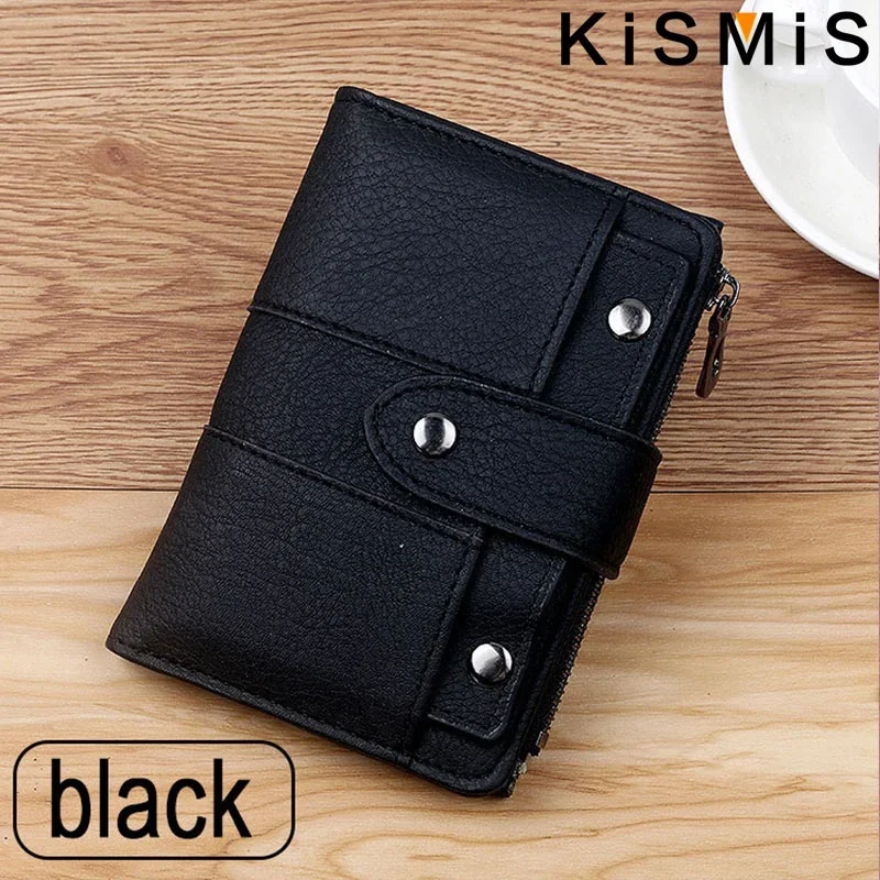 KISMIS Damen Neue Stil PU Leder Niet Kurze Brieftasche Reißverschluss Ändern Kartenhalter frauen Geldbörse Brieftasche Geld Tasche – Detail 14