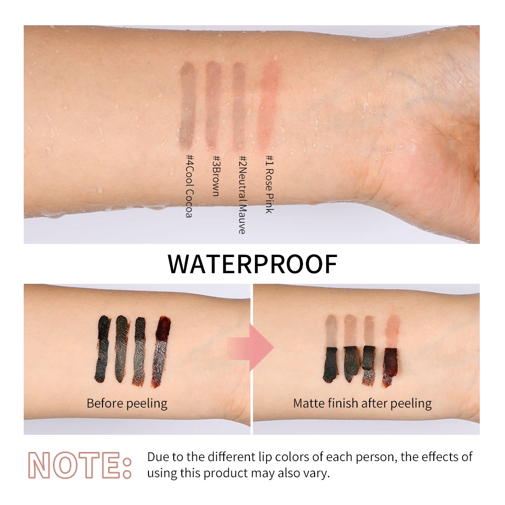 Lip Stain Matte Peel Off Lip Stain Long Lasting Lip Tint Stain Liner Transfer Proof Lipstain Infused with Hyaluronic Acid & Vitamin E