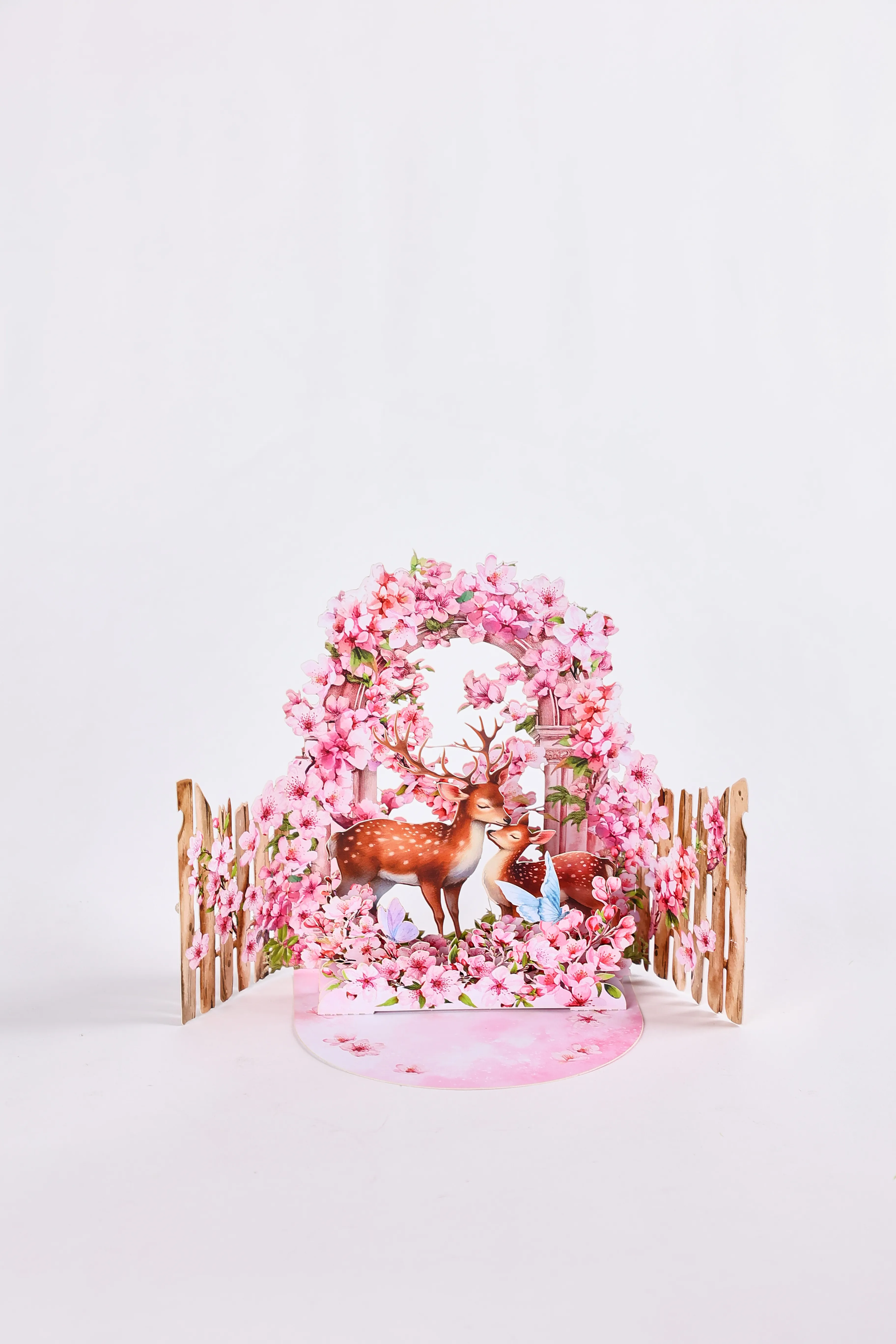 Pink Rose Garden Pop-Up Greeting Card – 3D Flower Birthday Anniversary Gift for Lover, ... - SKU PGC00852 - UGI Packaging