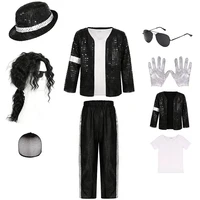 Vêtements pour enfants Michael Jackson, déguisement d'Halloween, fête d'anniversaire, spectacle de danse, costume pour enfants, star pop, tenues pour garçons et filles 1