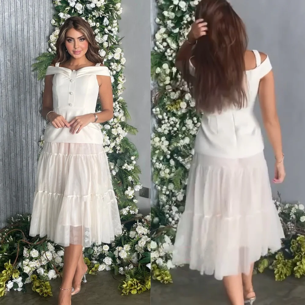 Jersey Sequined Flower Ruched Homecoming A-line Square Neck Bespoke Occasion Gown Midi Dresses