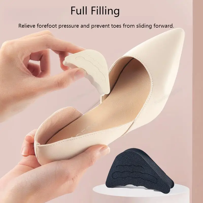 Women High Heels Toe Plug Comfortable Soft Insoles Forefoot Shock-Absorbing Toe Box Cushion Foot Care Products Shoe Accessories